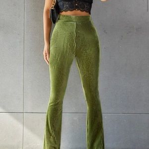 Green Flared Pants
